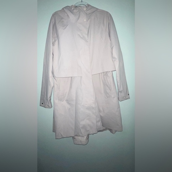 Athleta Drip Drop Rain Jacket in Beech Stone Pink Full Zip Size Medium Tall - Picture 5 of 8